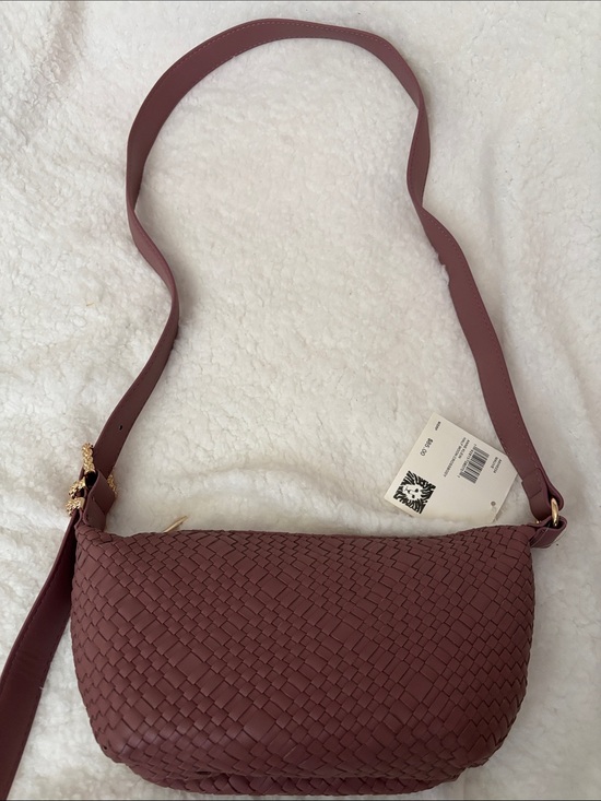 Anne Klein Handbags - Woven Crossbody Bag in Dusty Pink